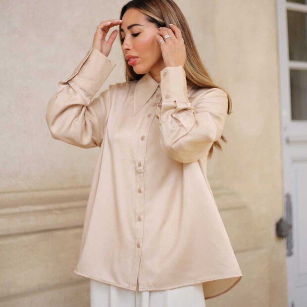 DEPECHE - CINDY SHIRT | CHAMPAGNE