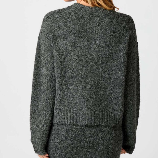 NEO NOIR - TAURA FLUFFY KNIT CARDIGAN | ANTRACIT