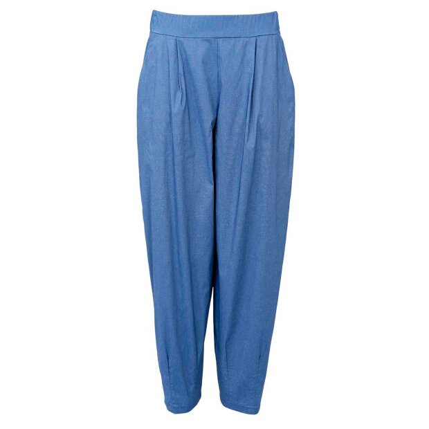 BLACK COLOUR - DAVINA BARREL PANTS | LIGHT DENIM MELANGE