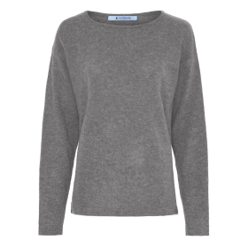 STOKVÆRK - CASHMERE PULLOVER W/BOAT NECK | DARK GREY MELANGE