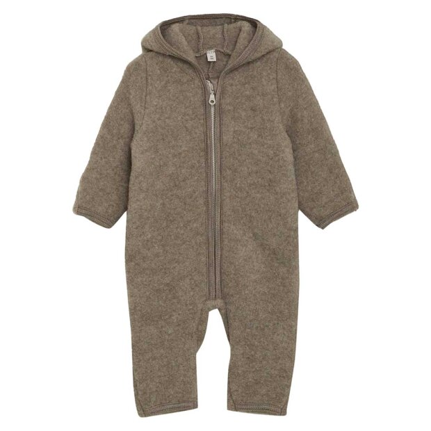 HUTTELIHUT - PRAM SUIT EARS WOOL FLEECE | SAVANNAH MELANGE