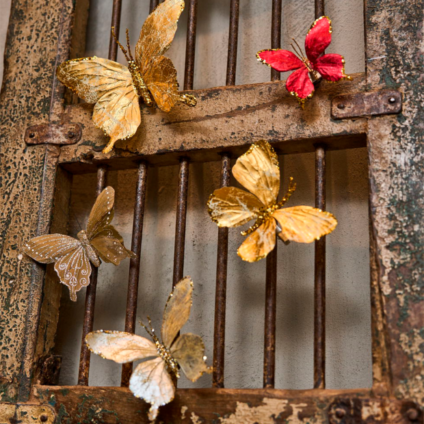 SPEEDTSBERG - SOMMERFUGL M/CLIPS 18X15 CM | CHAMPAGNE