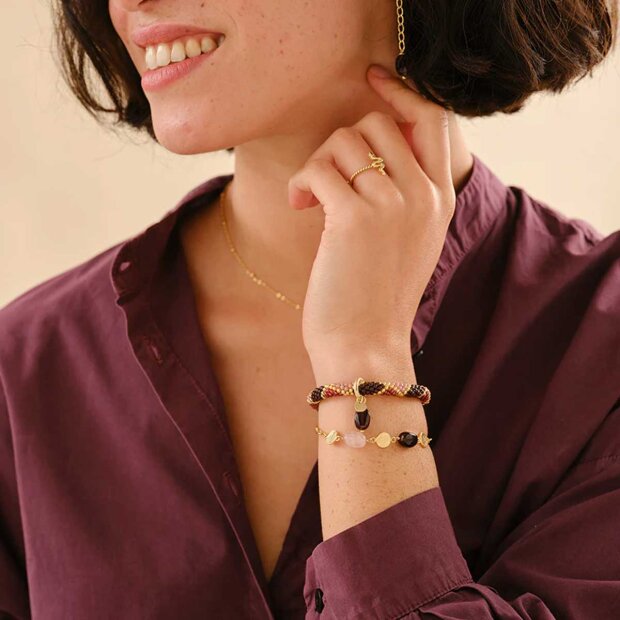 A BEAUTIFUL STORY - AESTHETIC ROSE QUARTZ GARNET BRACELET