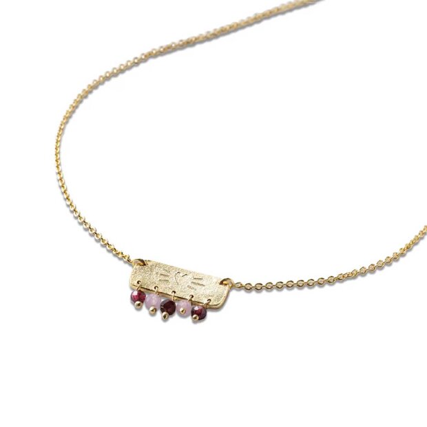 A BEAUTIFUL STORY - SANITY GARNET ROSE QUARTZ NECKLACE