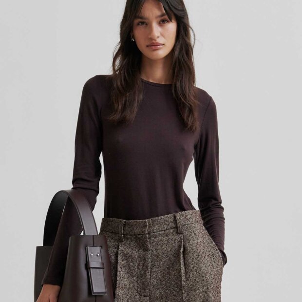 SECOND FEMALE - MATIMA O-NECK TEE | CHOCOLATE PLUM 