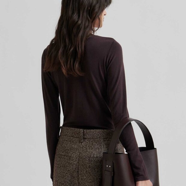 SECOND FEMALE - MATIMA O-NECK TEE | CHOCOLATE PLUM 