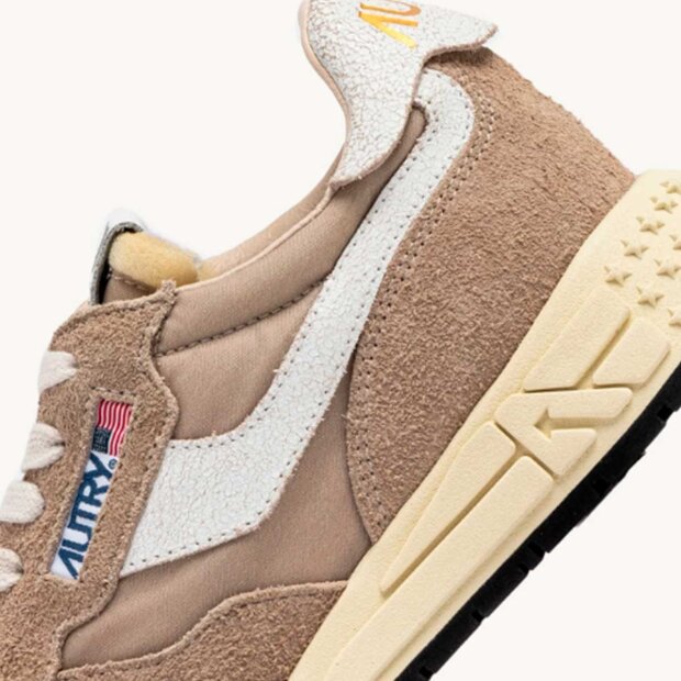 AUTRY - REELWIND LOW NYLON & SUEDE | PEPPER/WHITE