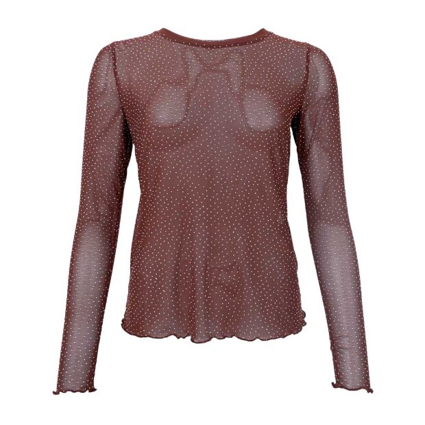 BLACK COLOUR - ALEXIS TEE W/STONES | COFFEE