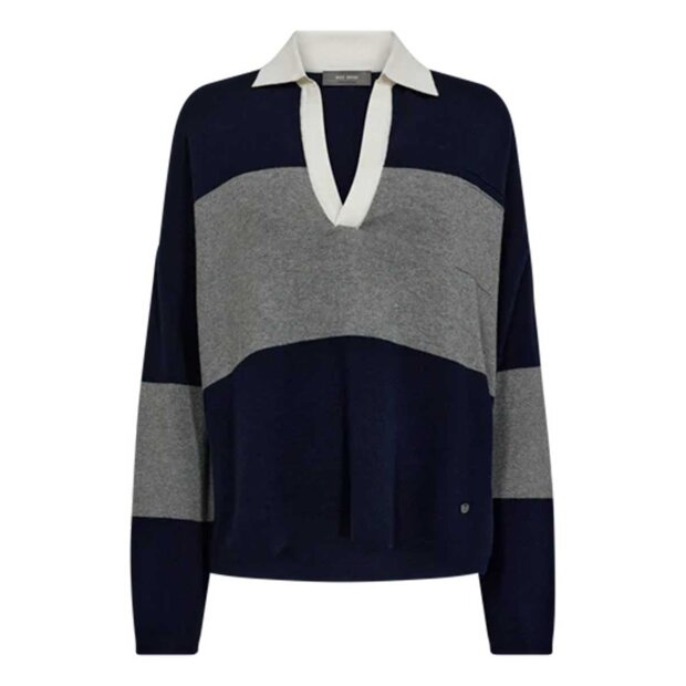 MOS MOSH - WYLIE TANI BOLD STRIPE KNIT | MARITIME BLUE
