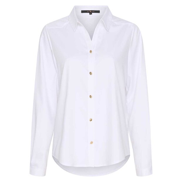 BTF CPH - BAMBOO SHIRT W/GOLD BUTTONS | WHITE W/GOLD ACC.
