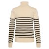 SAINT TROPEZ - MILA SZ STRIBET RULLEKRAVEBLUSE | BROWN RICE BLACK