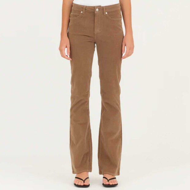 IVY COPENHAGEN - TARA FLARE JEANS BABY CORD | COOL TAUPE