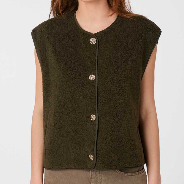 NEO NOIR - MARIKO TEDDY VEST | ARMY