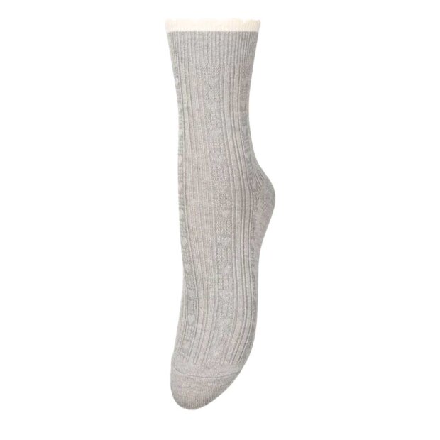 BECK SØNDERGAARD - SCALLOP SOCK | GREY MELANGE