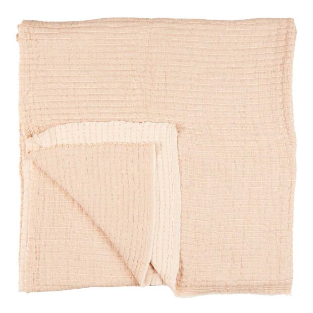 IB LAURSEN - SENGETÆPPE ENKELT RIBBET | NATUR/OFF WHITE