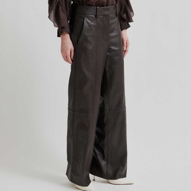 SECOND FEMALE - LETHO LEATHER STRAIGHT BUKSER | CHOCOLATE PLUM