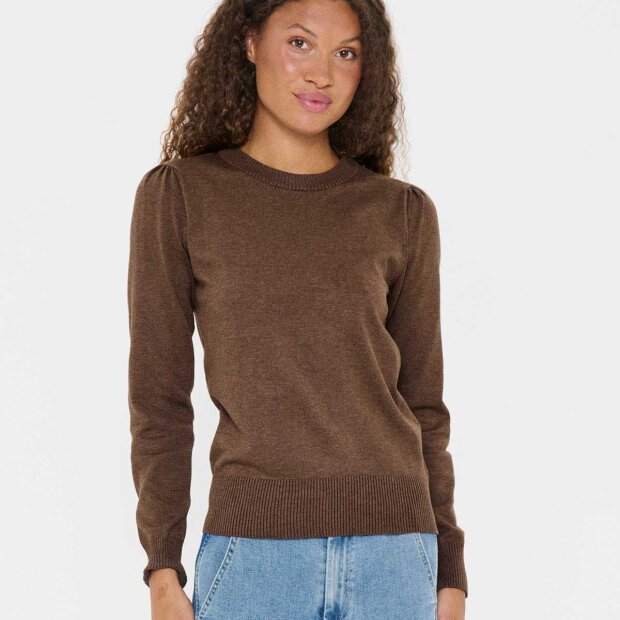 SAINT TROPEZ - MILA SZ PULLOVER | FONDUE FUDGE MELANGE