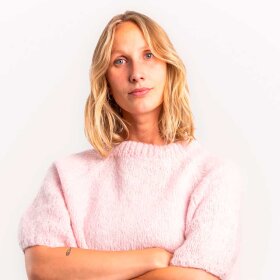 COFFEE BEANIES - IDA KNIT SHORT SLEEVE FLUFFY | PINK