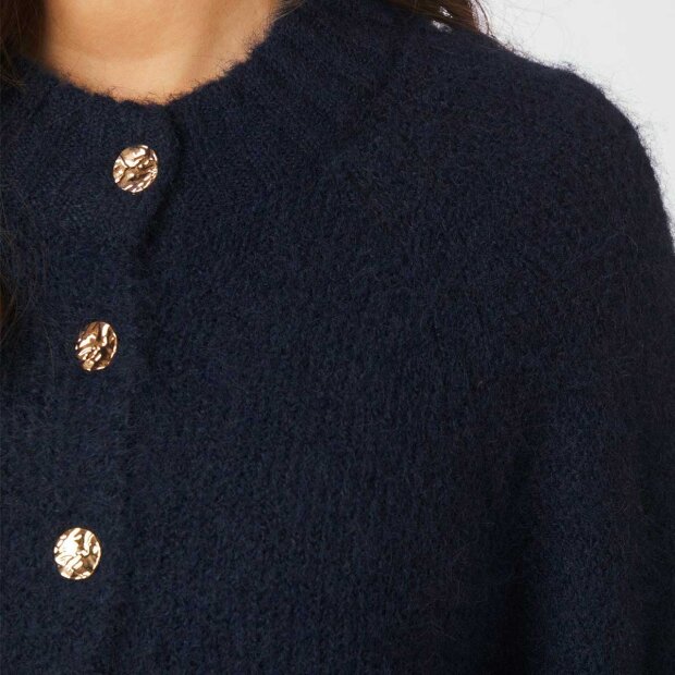 NEO NOIR - BENUTA FLUFFY KNIT CARDIGAN | NAVY