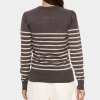 SAINT TROPEZ - MILA SHIMMER STRIPE PULLOVER | MINK GRAY MORN SHIMMER STRIPE