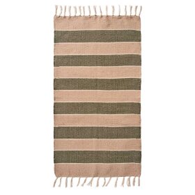 IB LAURSEN - GULVLØBER M/STRIBER 60X120 CM | CREME/BEIGE/OLIVEN