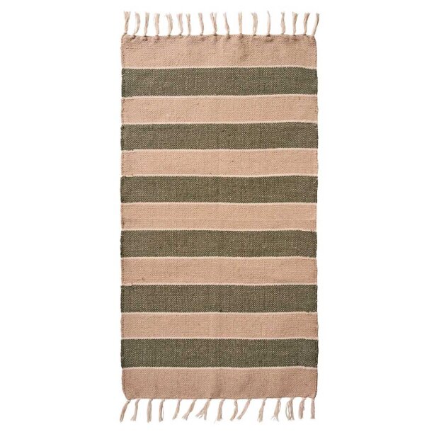 IB LAURSEN - GULVLØBER M/STRIBER | CREME/BEIGE/OLIVEN