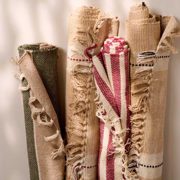 IB LAURSEN - GULVLØBER M/STRIBER | CREME/BEIGE/SORT