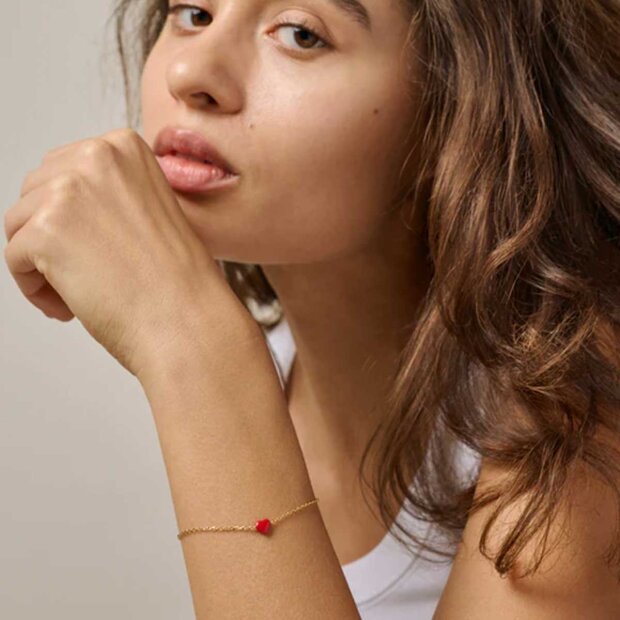 ENAMEL COPENHAGEN - AMORE BRACELET | FG/RED