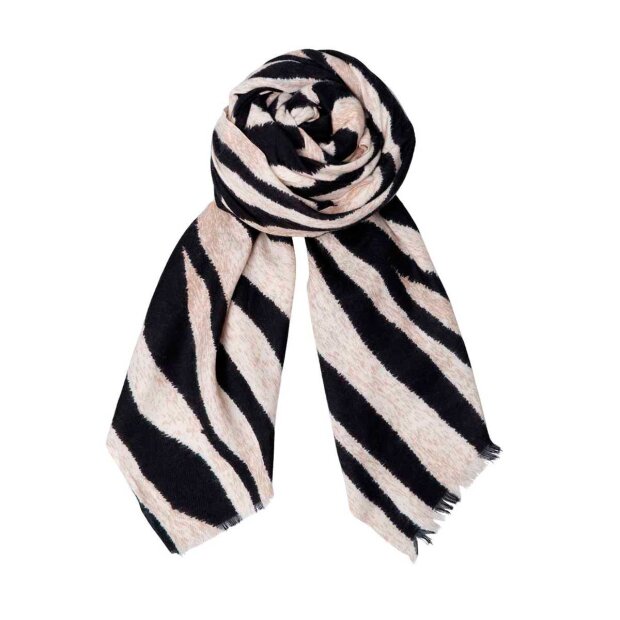 BLACK COLOUR - ALVIDA WNTER SCARF | CREME
