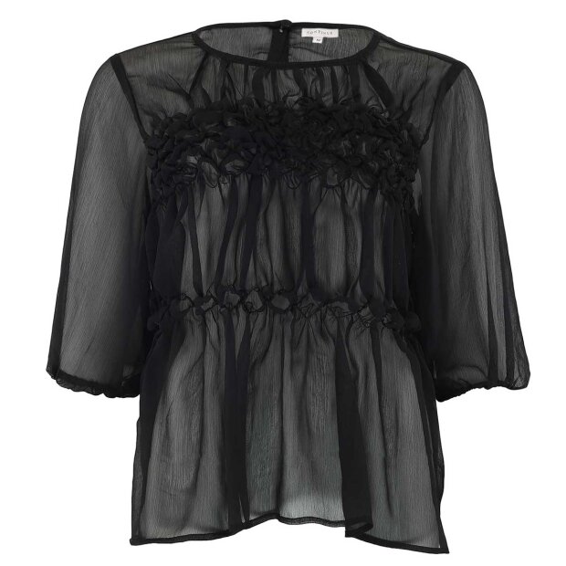 CONTINUE COPENHAGEN - GITHA MESH BLUSE | BLACK