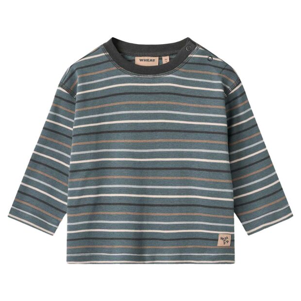 WHEAT - HANS L/S T-SHIRT | BLUE MULTI STRIPE