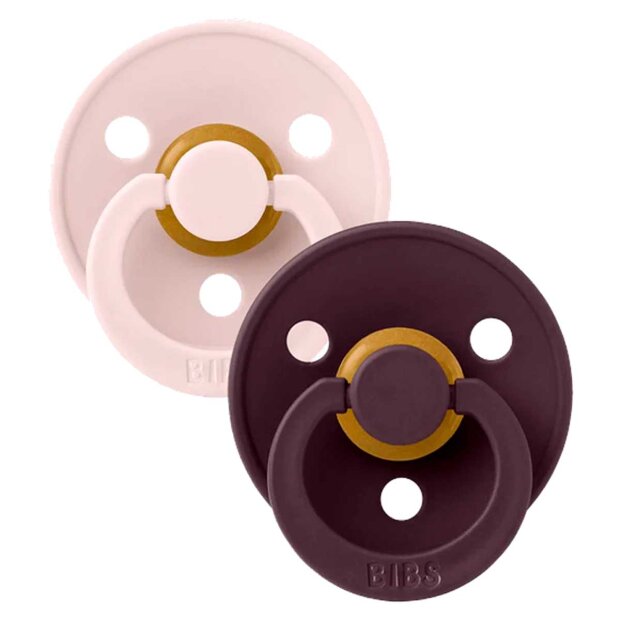 BIBS - 2-PACK - RUND - STR. 2 | PETAL/PLUM