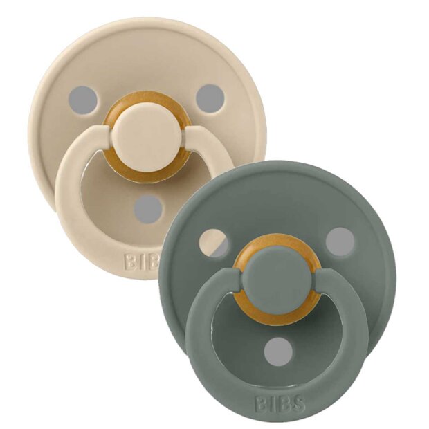 BIBS - 2-PACK - RUND - STR. 2 | VANILLA/PINE