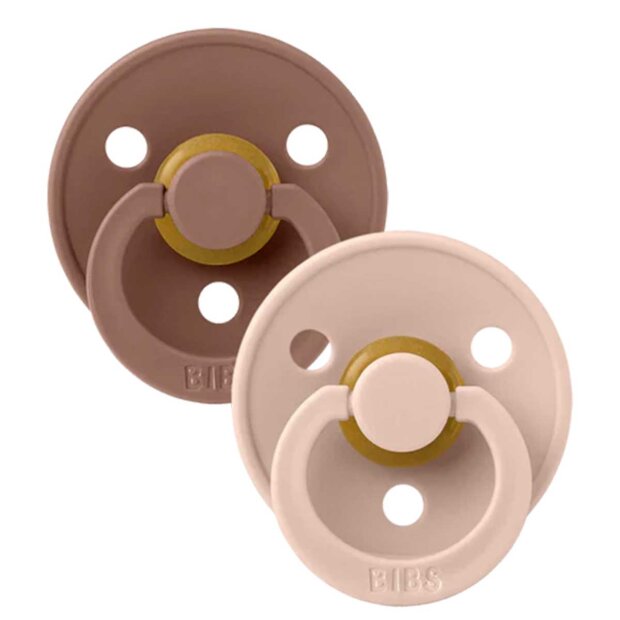 BIBS - 2-PACK - RUND - STR. 2 | WOODCHUCK/BLUSH