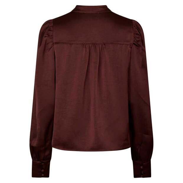 NEO NOIR - ROSSLYN HEAVY SATEEN BLOUSE | BURGUNDY