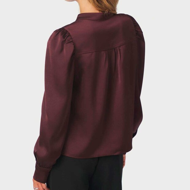 NEO NOIR - ROSSLYN HEAVY SATEEN BLOUSE | BURGUNDY