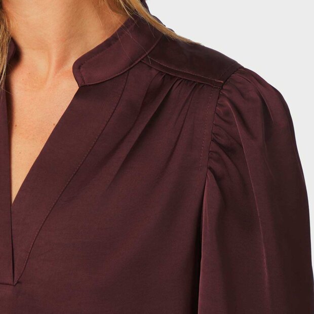 NEO NOIR - ROSSLYN HEAVY SATEEN BLOUSE | BURGUNDY