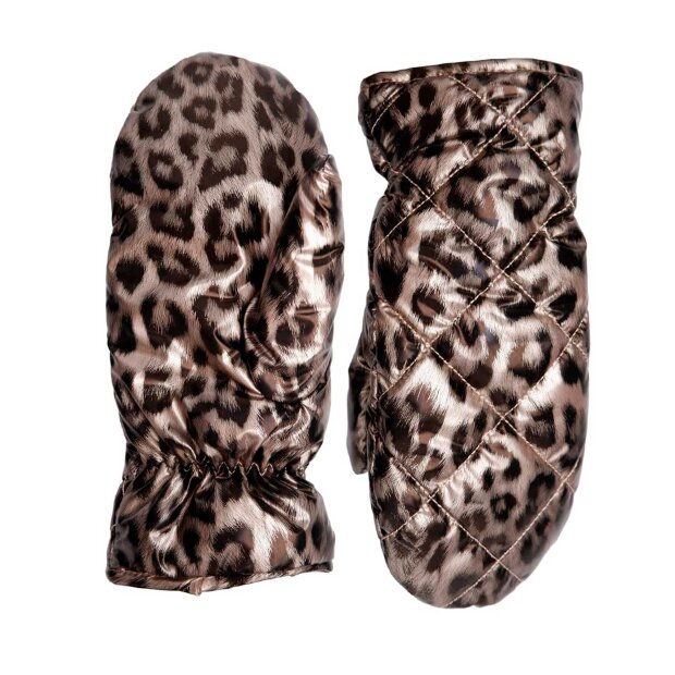 BLACK COLOUR - NADINA QUILTED LEO MITTEND | GOLDEN LEO