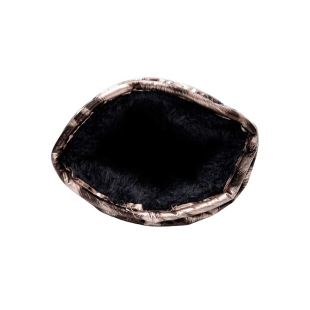 BLACK COLOUR - NADINA QUILTED LEO MITTEND | GOLDEN LEO