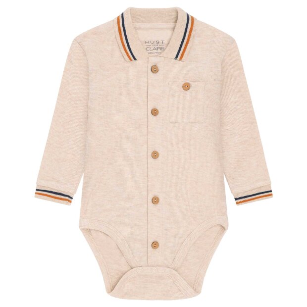 HUST AND CLAIRE - BOYE POLO STRIPES BODYSTOCKING | WHEAT MELANGE