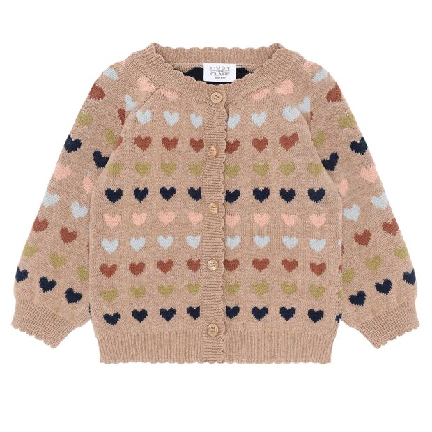 HUST AND CLAIRE - CILJA WINTER HEART CARDIGAN | BISCUIT