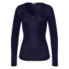 HANRO - LS T-SHIRT M/V HALS | NIGHT BLUE