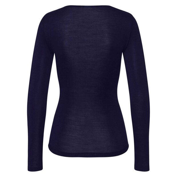 HANRO - LS T-SHIRT M/V HALS | NIGHT BLUE