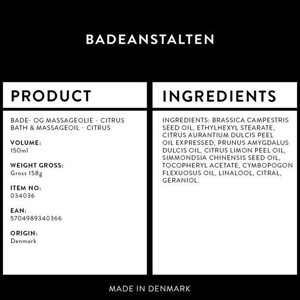 BADEANSTALTEN - BADE- OG MASSAGEOLIE | CITRUS