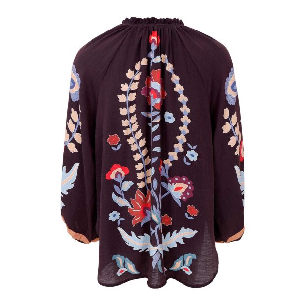 BLACK COLOUR - MARIGOLD BLOUSE | DK. CHOCOLATE