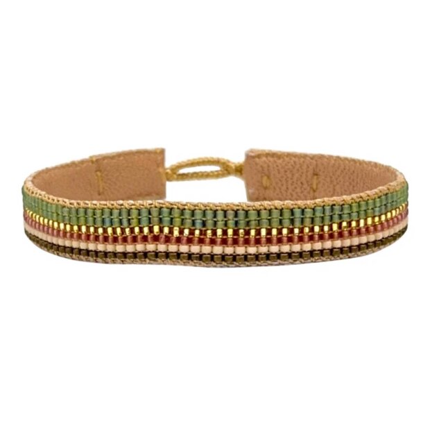 IBU JEWELS - BRACELET HALF CUFF MIX | BAMBOO GREEN