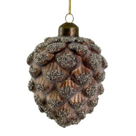 SHISHI - GLASKOGLE M/SØLVGLITTER 10CM | SUGARED BROWN