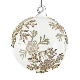 SHISHI - GLASKUGLE KLAR 8 CM | BEADED SNOWFLAKES