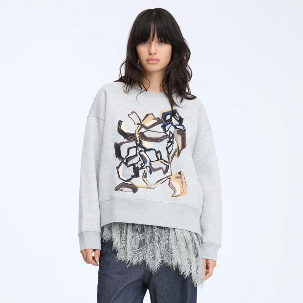 MUNTHE - RARSNIMA SWEATSHIRT | LIGHT GREY