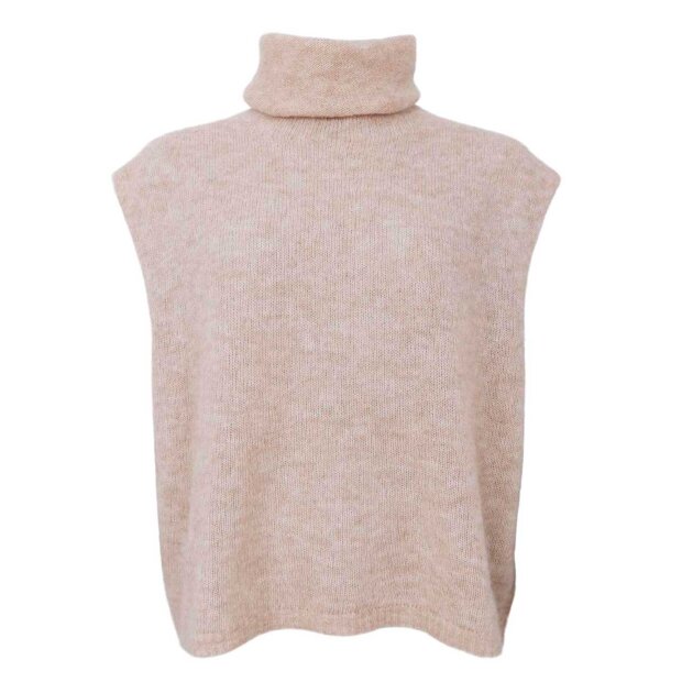 BLACK COLOUR - DELL ROLL NECK KNIT VEST | NATURAL